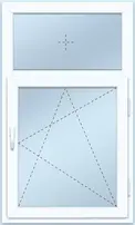 Одностворчатое с фрамугой окно ПВХ Одностворчатое с фрамугой окно ПВХ